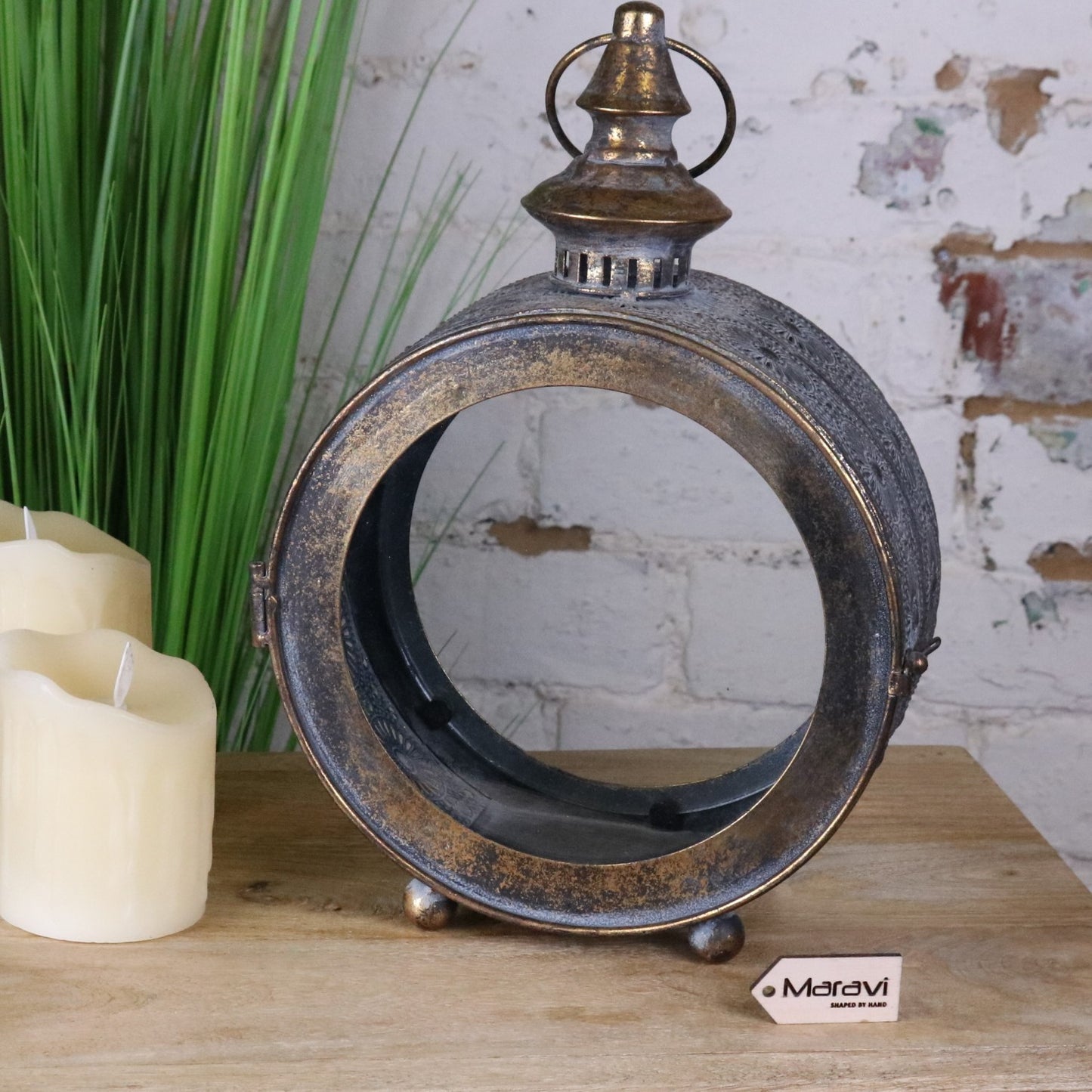 Devra Vintage Style Round Lantern - Main Image