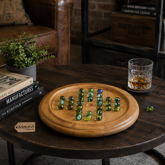Dinod Large Wooden Solitaire Board Game Set - Lifestyle Image