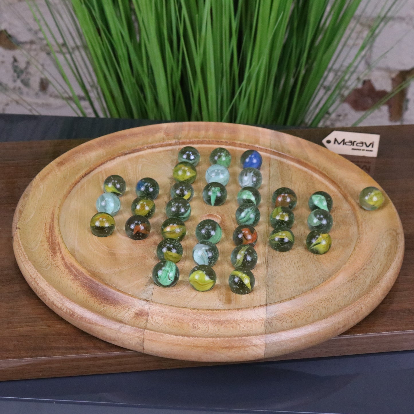 Dinod Large Wooden Solitaire Board Game Set - Main Image