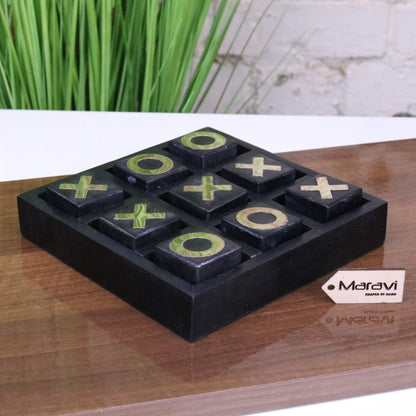 Elora Wooden Tic Tac Toe Game Antiqued Black - Main Image