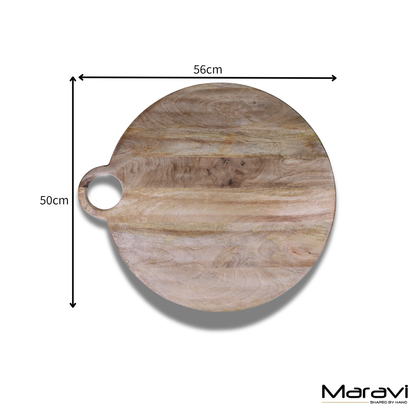 Eshani Large Wooden Chopping Board 56cm Round Dimensions