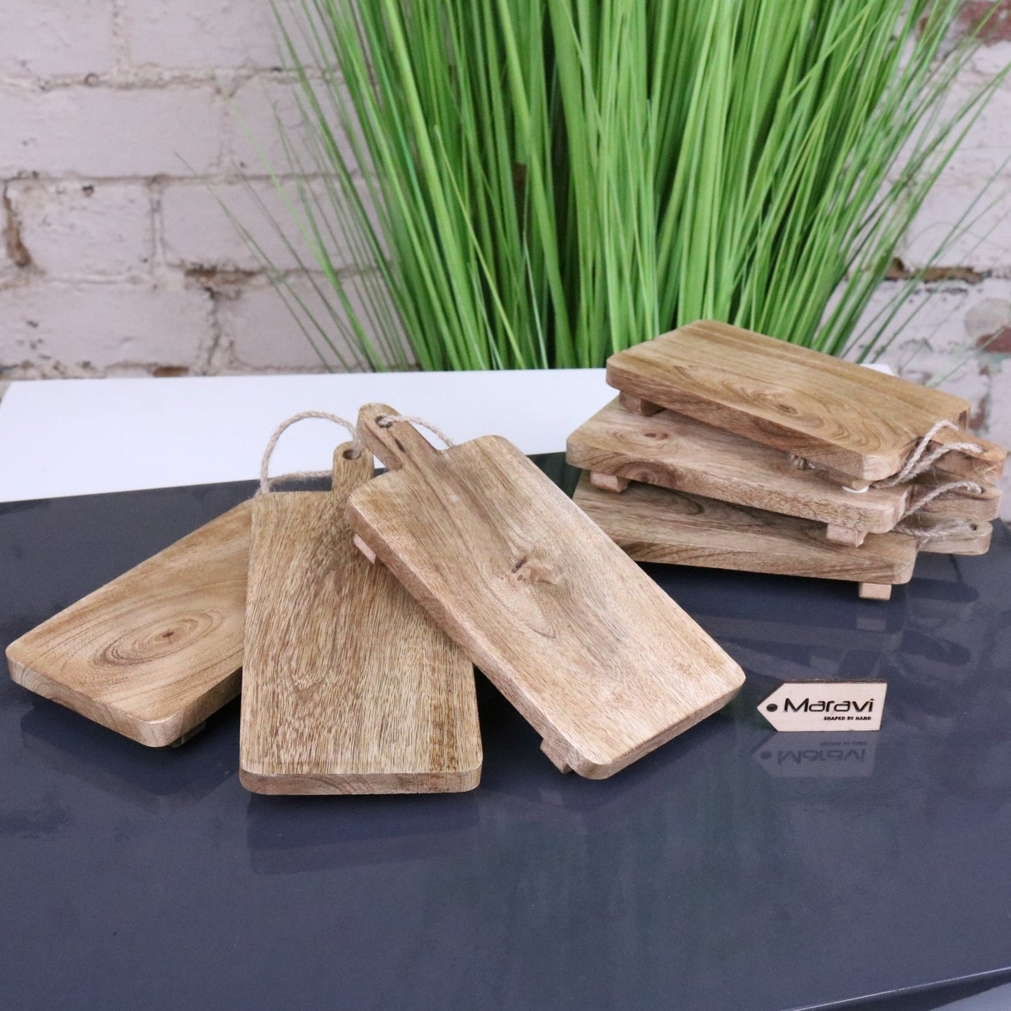 Falora Set of 6 Mini Cheese Boards 20cm Mango Wood