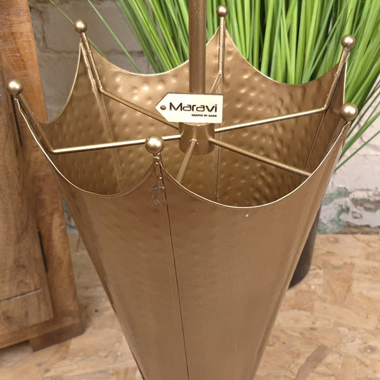 Firana Antique Gold Umbrella Stand - Closeup of Wall of Umbrella Stand