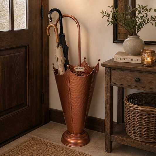 Firana Copper Umbrella Stand - Lifestyle Image