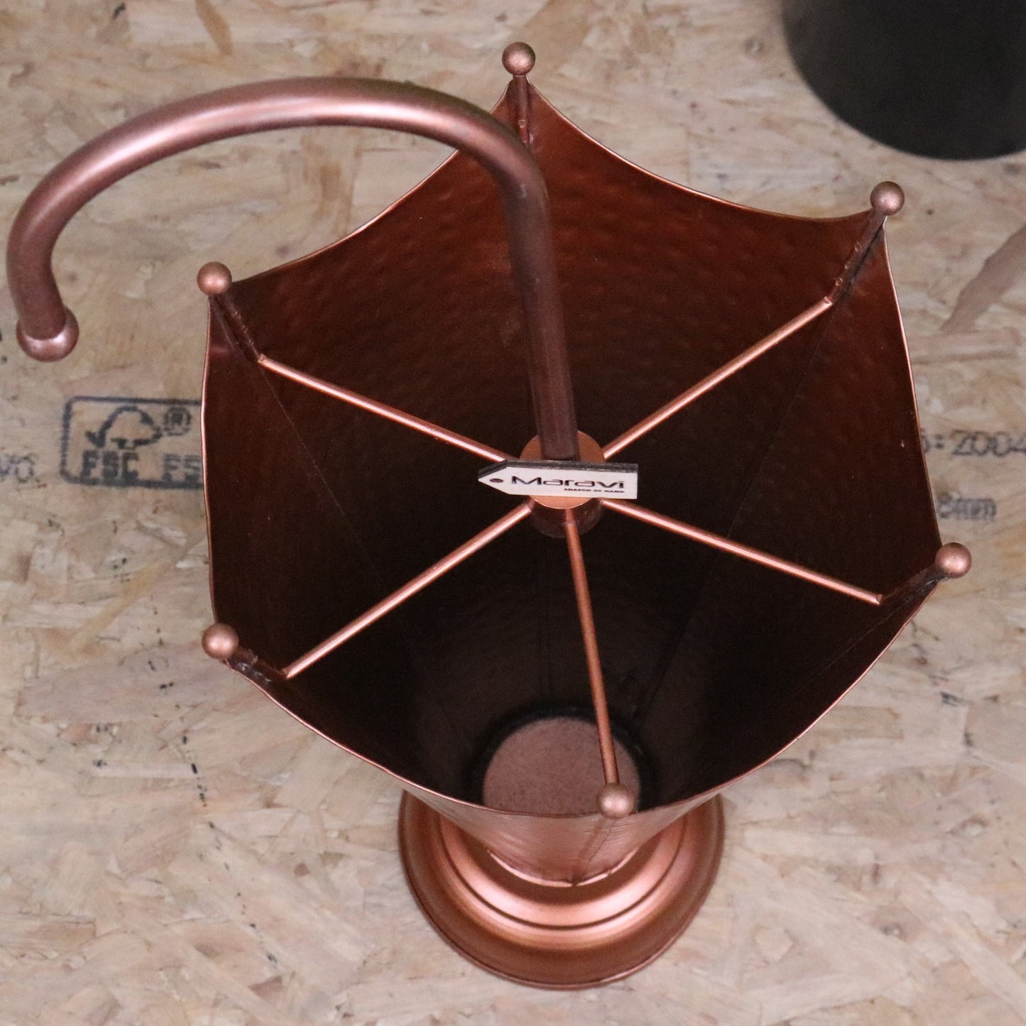 Firana Copper Umbrella Stand - Top View