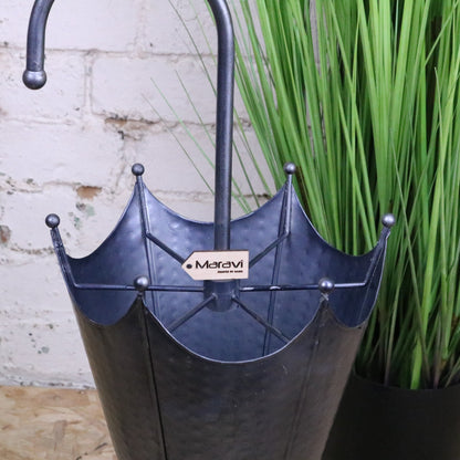 Firana Gunmetal Umbrella Stand - Angled Top View