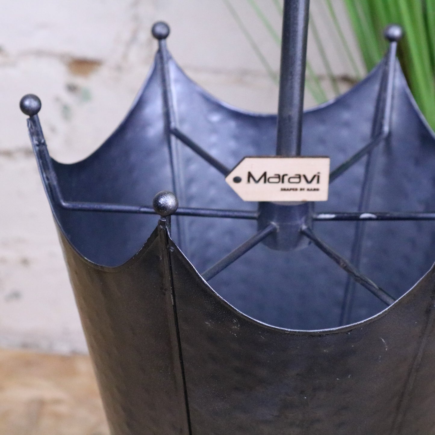 Firana Gunmetal Umbrella Stand - Closeup of Umbrella Point Detail