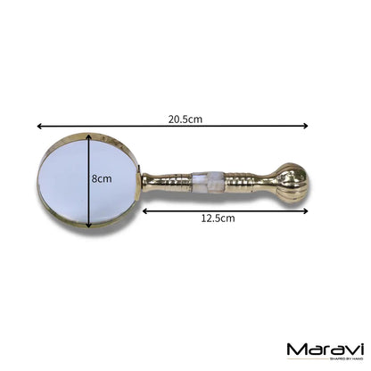 Garo Brass Magnifying Glass Mother of Pearl - Dimensions