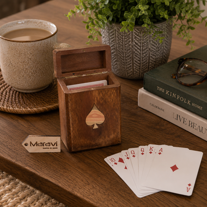 Harra Sheesham Wood Playing Card Box - Lifestyle Image