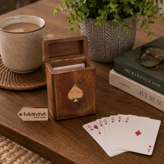 Harra Sheesham Wood Playing Card Box - Lifestyle Image