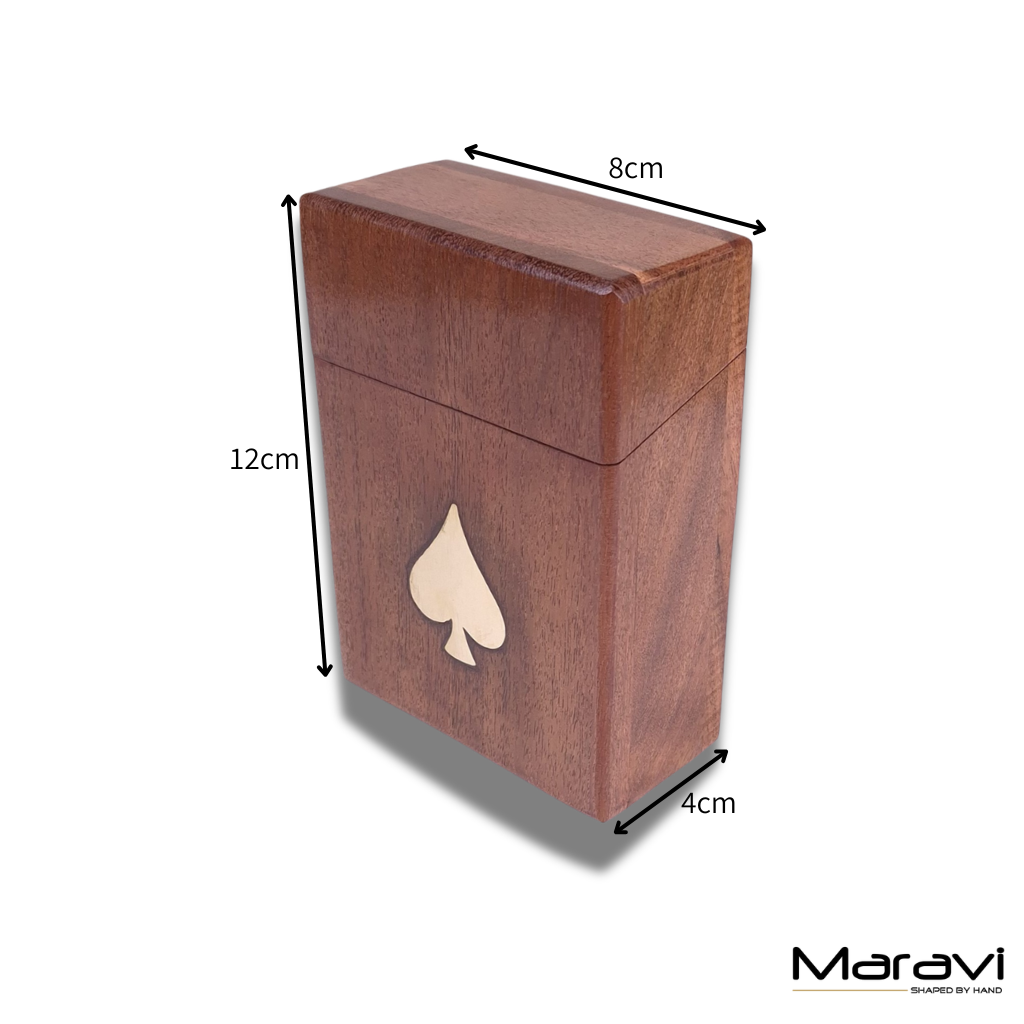 Harra Sheesham Wood Playing Card Box - Dimensions