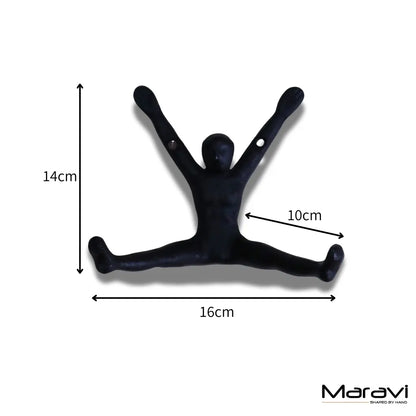 Haruni Man Shape Coat Hooks Set of 2 - Dimensions