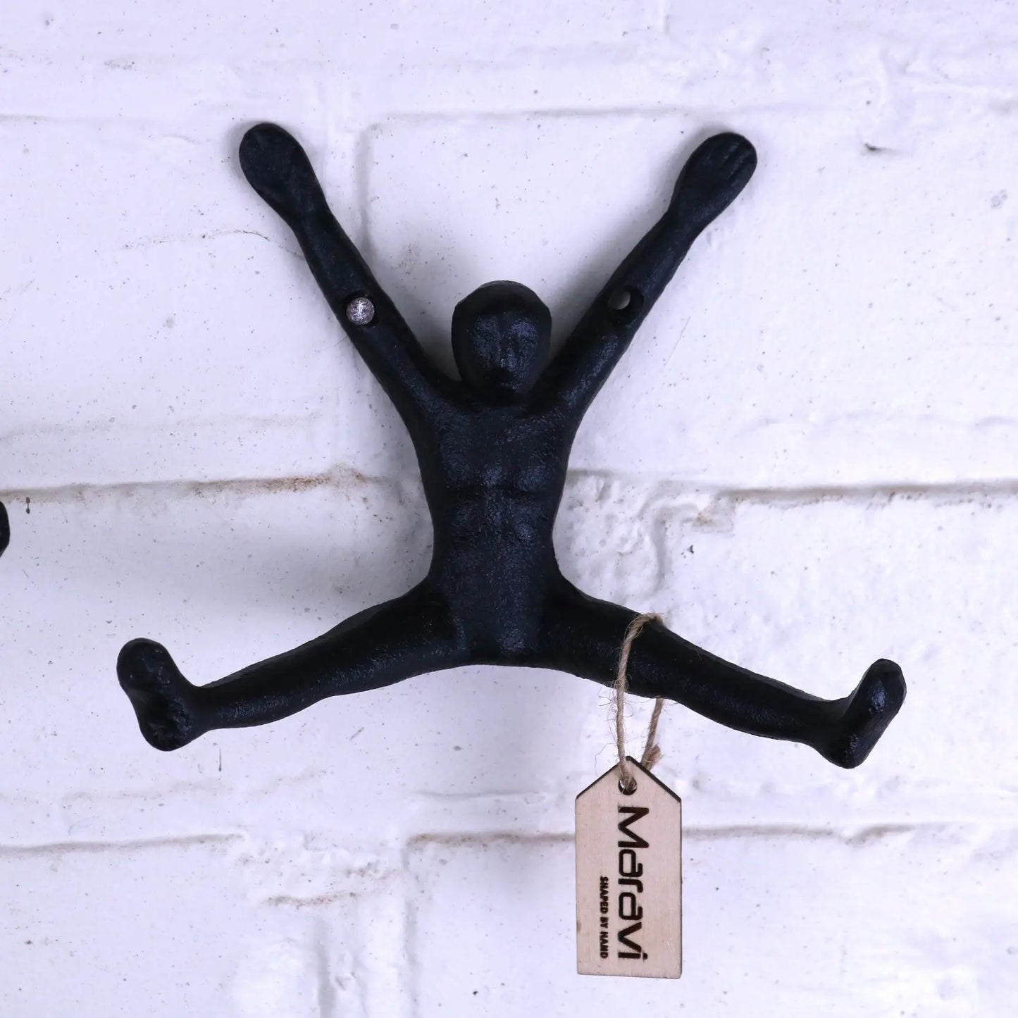 Haruni Man Shape Coat Hooks Set of 2 - Closeup of Single Hook