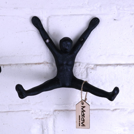 Haruni Man Shape Coat Hooks Set of 2 - Closeup of Single Hook