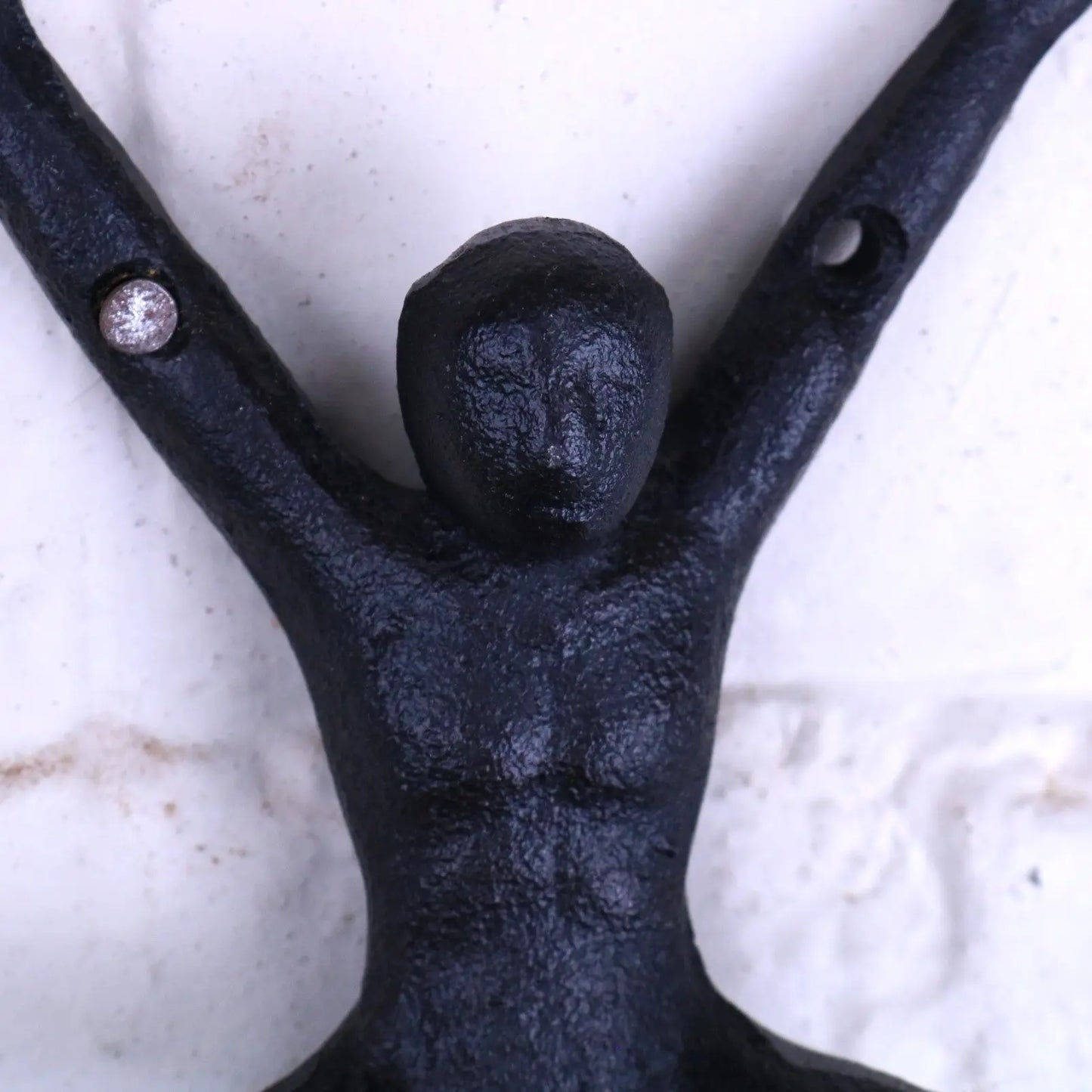 Haruni Man Shape Coat Hooks Set of 2 - Closeup of Face
