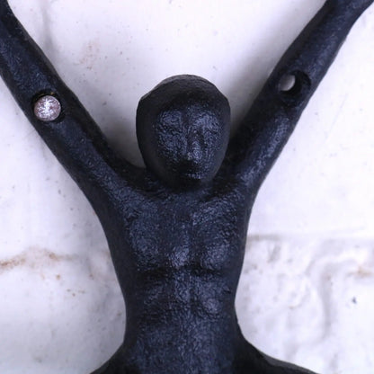 Haruni Man Shape Coat Hooks Set of 2 - Closeup of Face