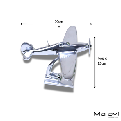 Hawker Hurricane Model Metal 25cm Plane Ornament - Dimensions