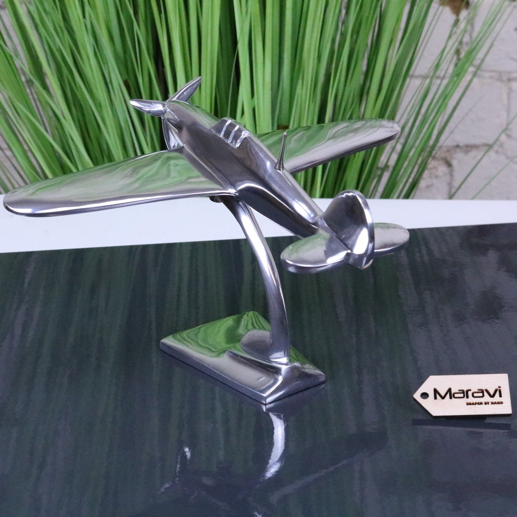 Hawker Hurricane Model Metal 25cm Plane Ornament - Rear View