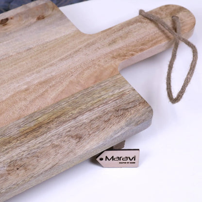 Narva 70cm Mango Wood Serving Board - Closeup of Handle