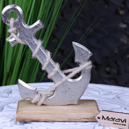 Malvan Nautical Metal Anchor Ornament - Main Image