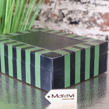 Panna Luxe Resin Jewellery Box - Green Side View