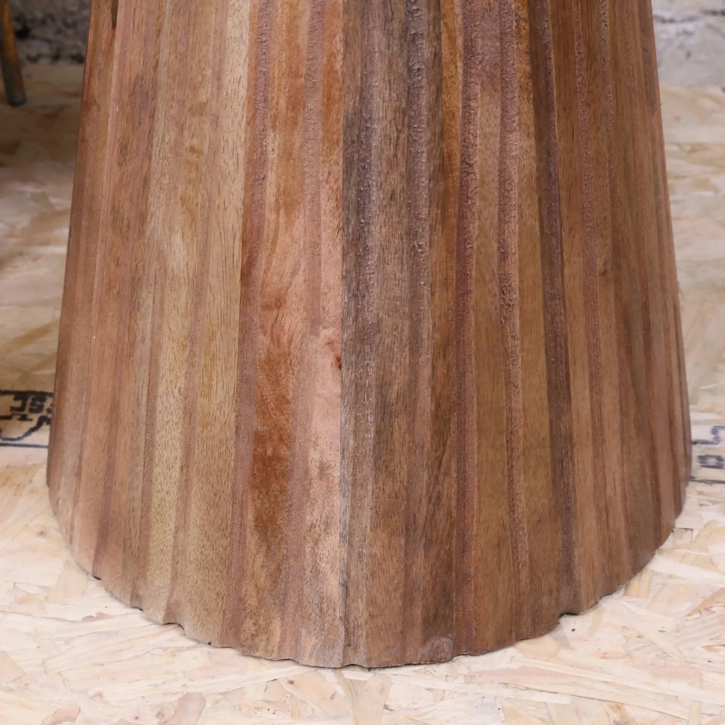 Mandawa Mango Wood and Marble Side Table - Closeup of Base