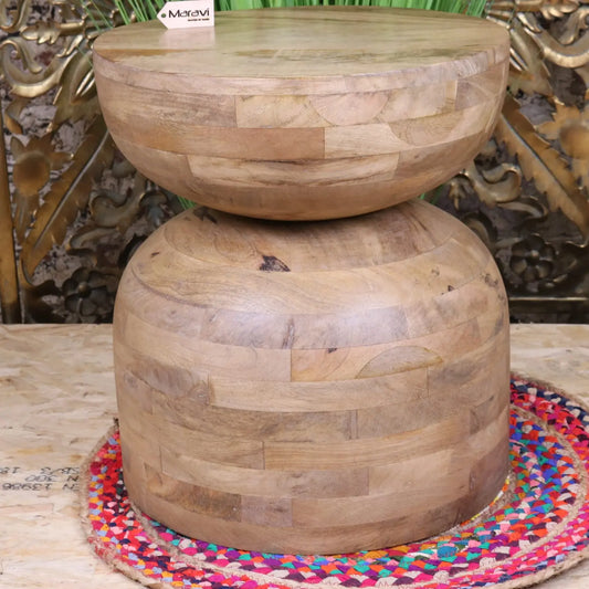Narmada Swirl Mango Wood Side Table - Main Image