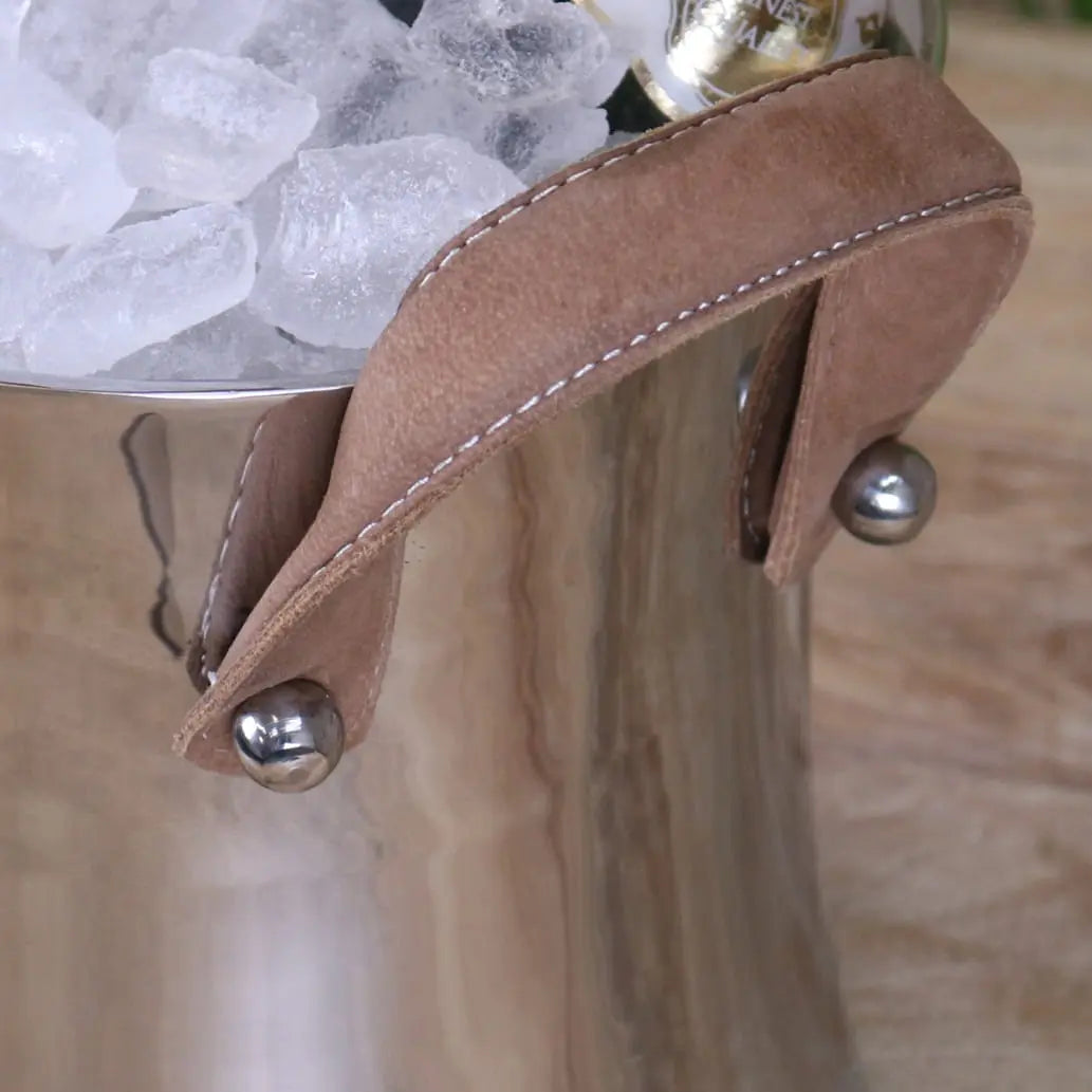 Navin Luxury Champagne Ice Bucket Double Wall - Closeup of Handle