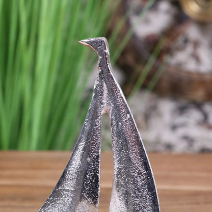 Mandvi Sailing Boat Ornament Model - Small Size Closeup of Distressed Metal
