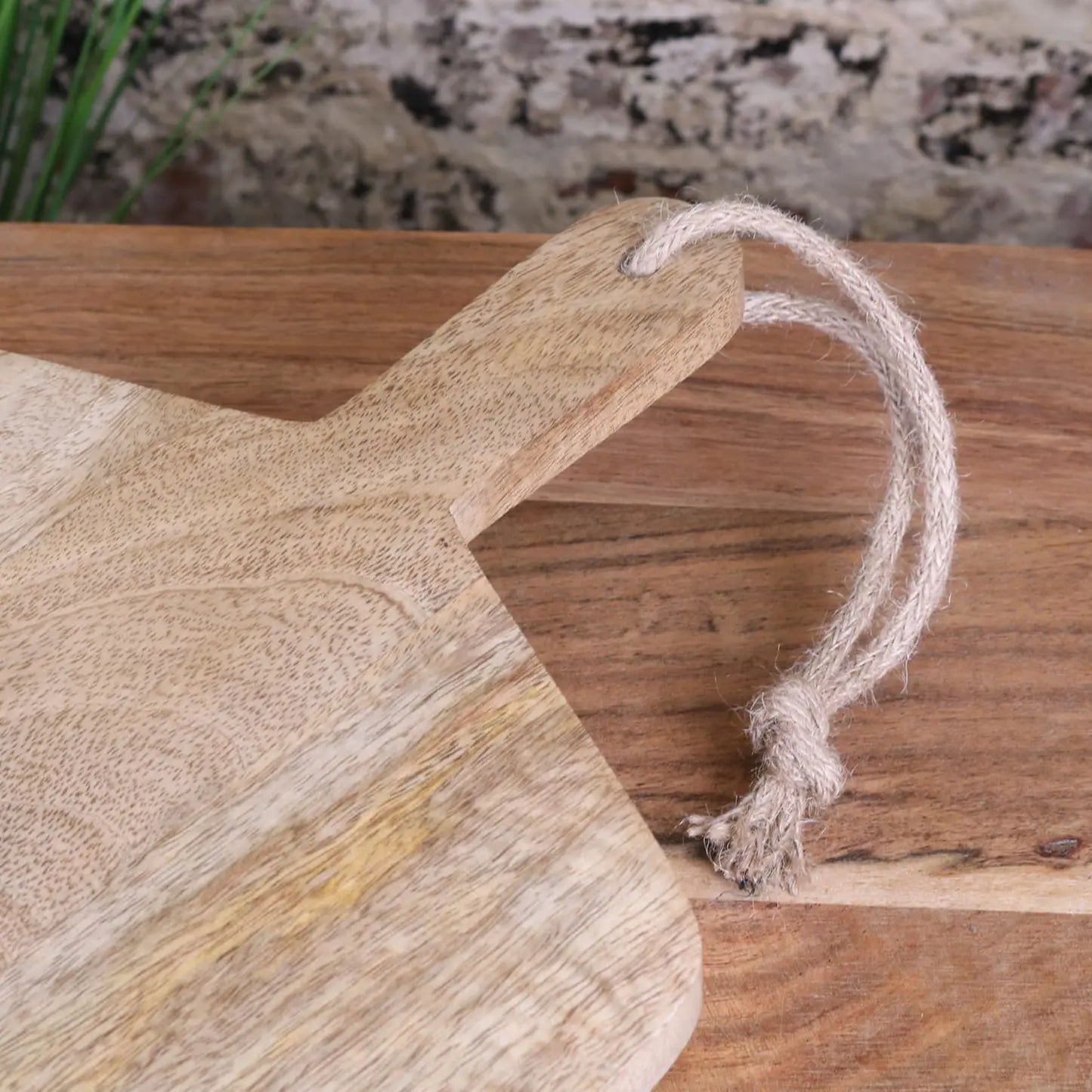 General Store Wooden Chopping Board 50cm - Closeup of Handle
