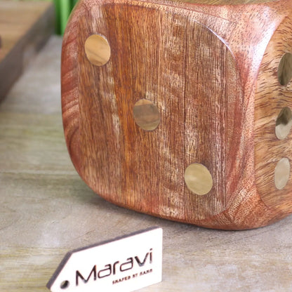 Aravali Large Wooden Dice - Closeup of Dice Side