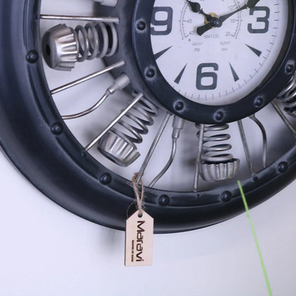 Industrial Engine Style Clock 40cm - Closeup of Clock Edge