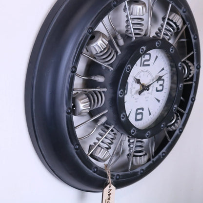 Industrial Engine Style Clock 40cm - Side View