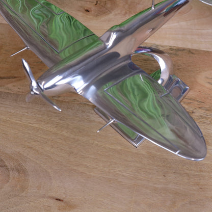 Spitfire Model Metal 29cm Plane Ornament - Top View of Wings