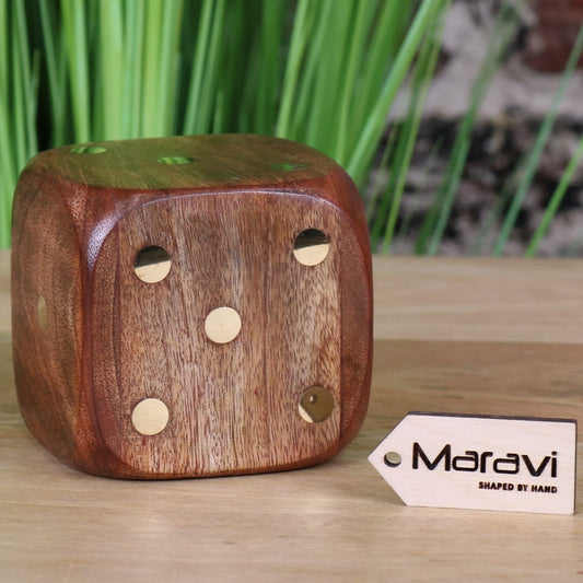 Aravali Large Wooden Dice 8cm - Main Image