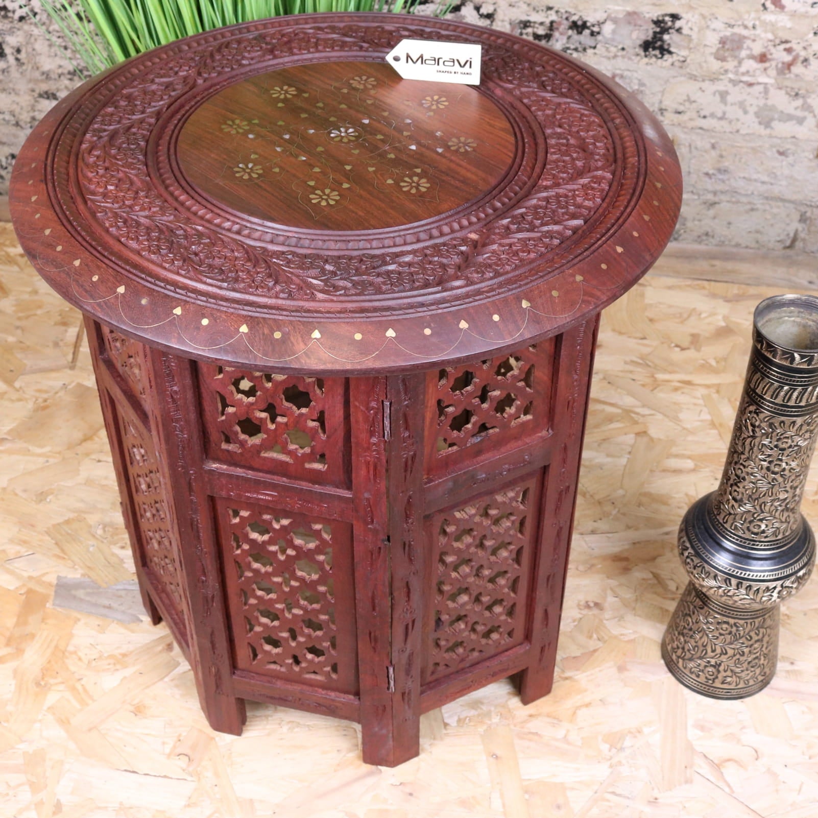 Alnif Large Size Moroccan Side Table Sheesham Wood - Main Image