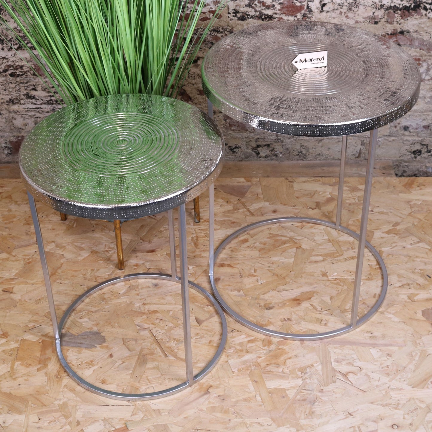 Phula Silver Side Table Set of 2 - Main Image