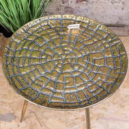 Chena Antiqued Metal Round Gold Side Table 44cm - Top View