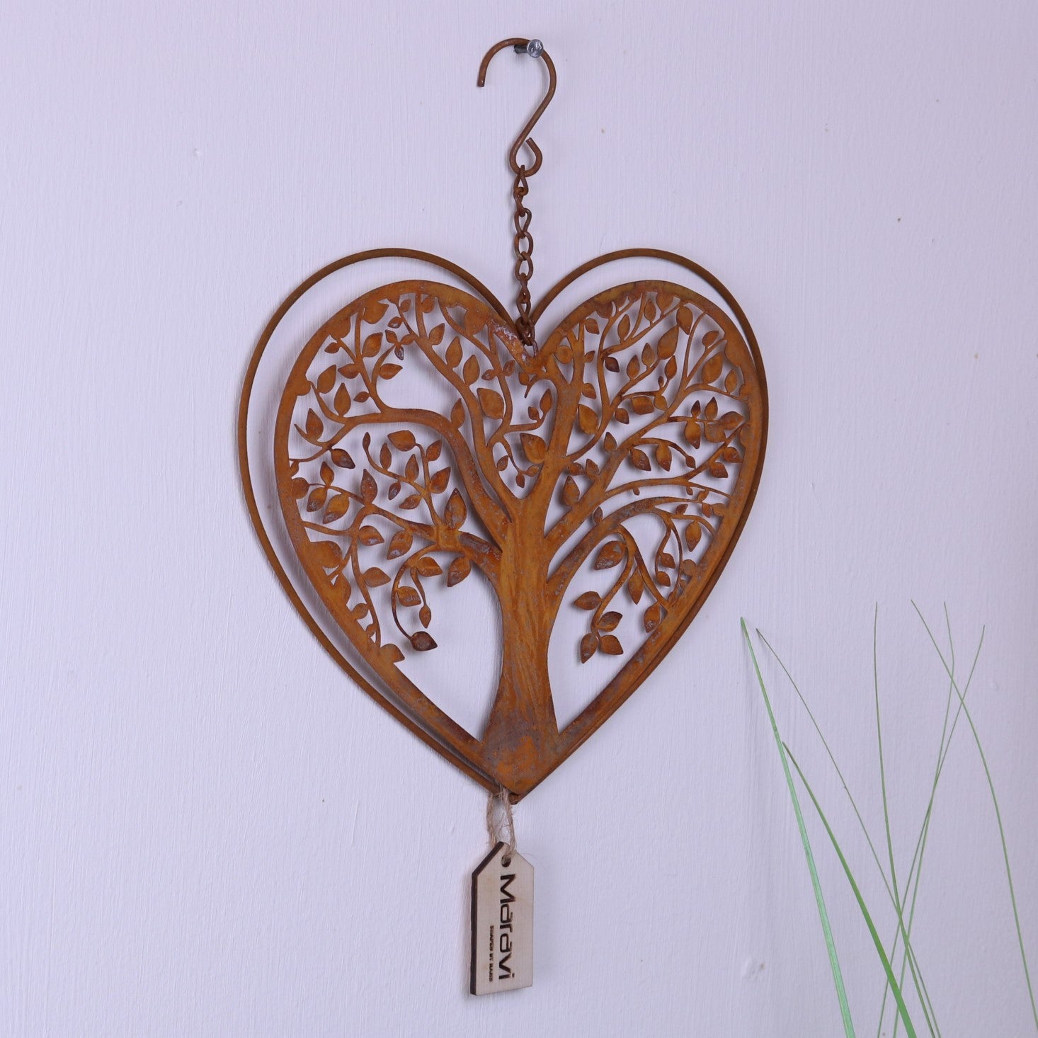 Neri Rustic Heart Wind Chime with Tree of Life - Main Image