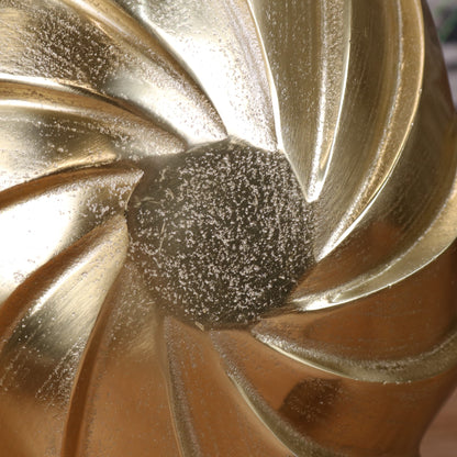 Bedi Metal Gold Vase Swirl Design 48cm - Closeup of Swirl Pattern