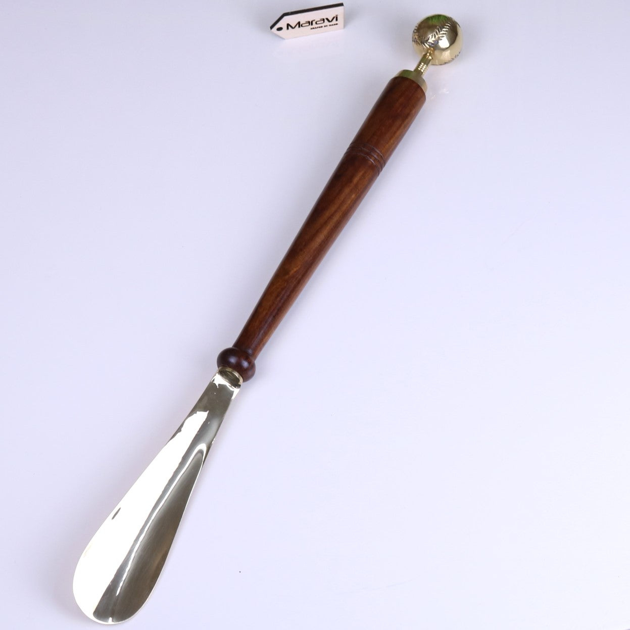 Kalanka Long Shoe Horn Wooden Brass - Baseball Design