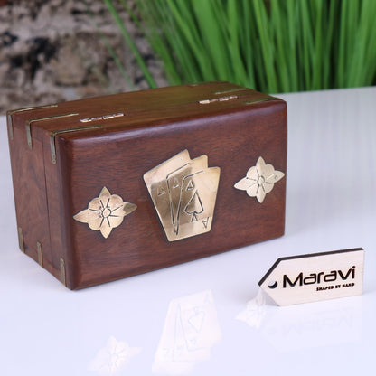 Kora Double Playing Card Box Sheesham Wood - Main Image