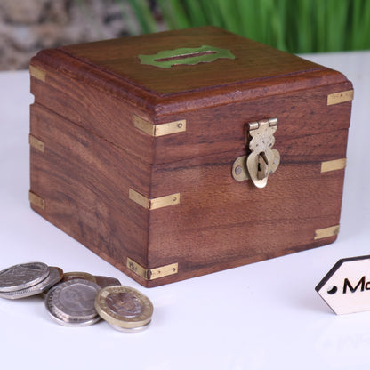 Sasa Wooden Money Box - Side View