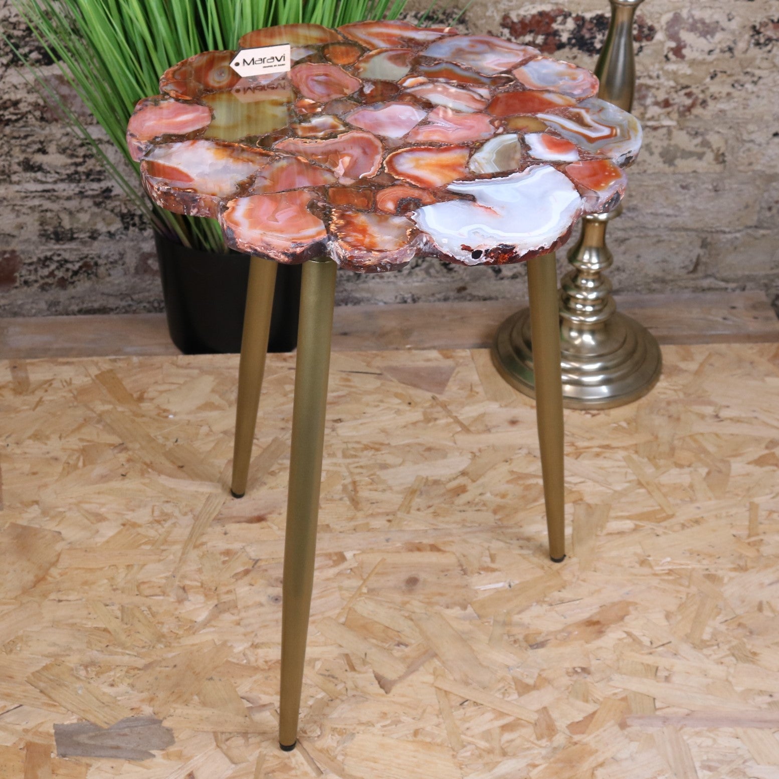 Aroli Red Agate Side Table - Main Image