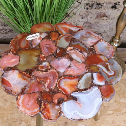 Aroli Red Agate Side Table - Top View