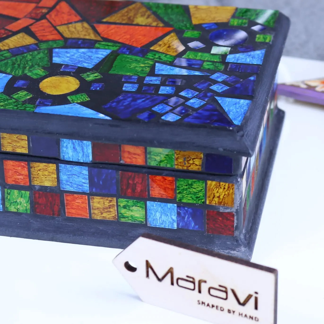 Rania Mosaic Jewellery Box - Closeup Mosaic Pattern