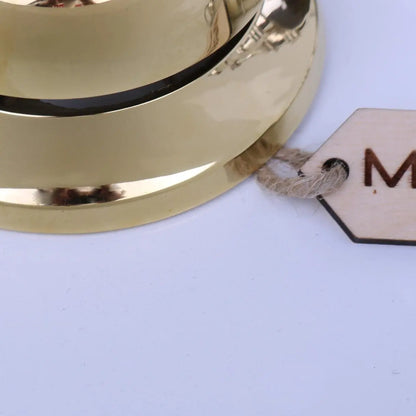 Ellora Gold Brass Reception Service Bell - Closeup of Rim