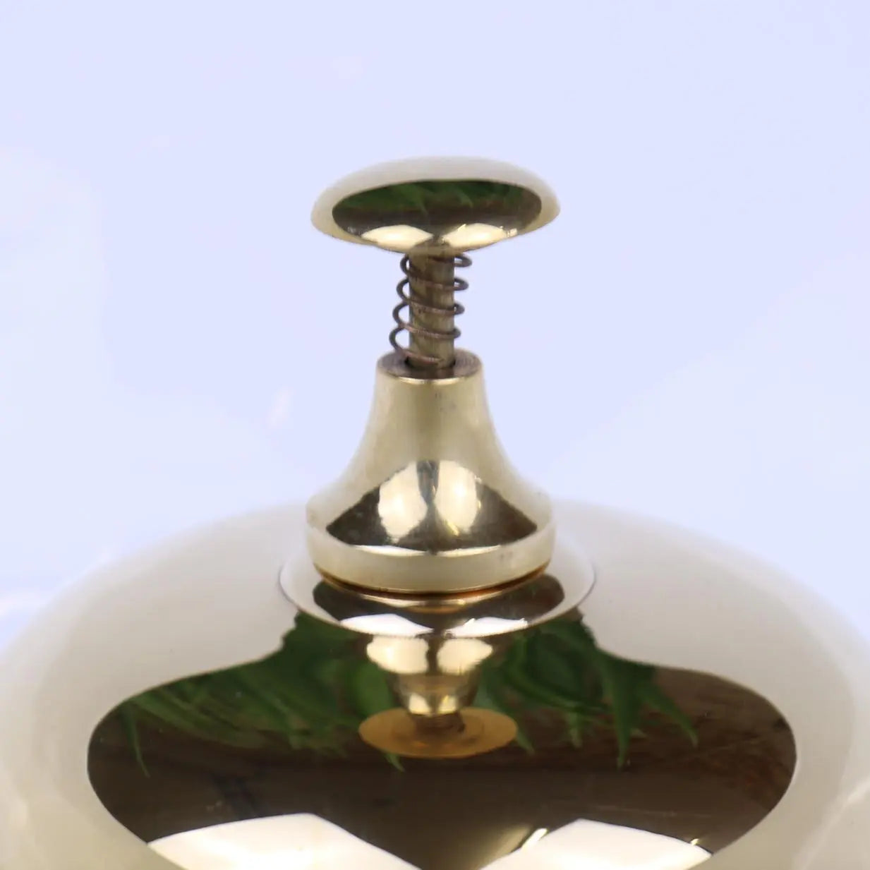 Ellora Gold Brass Reception Service Bell - Closeup of Button