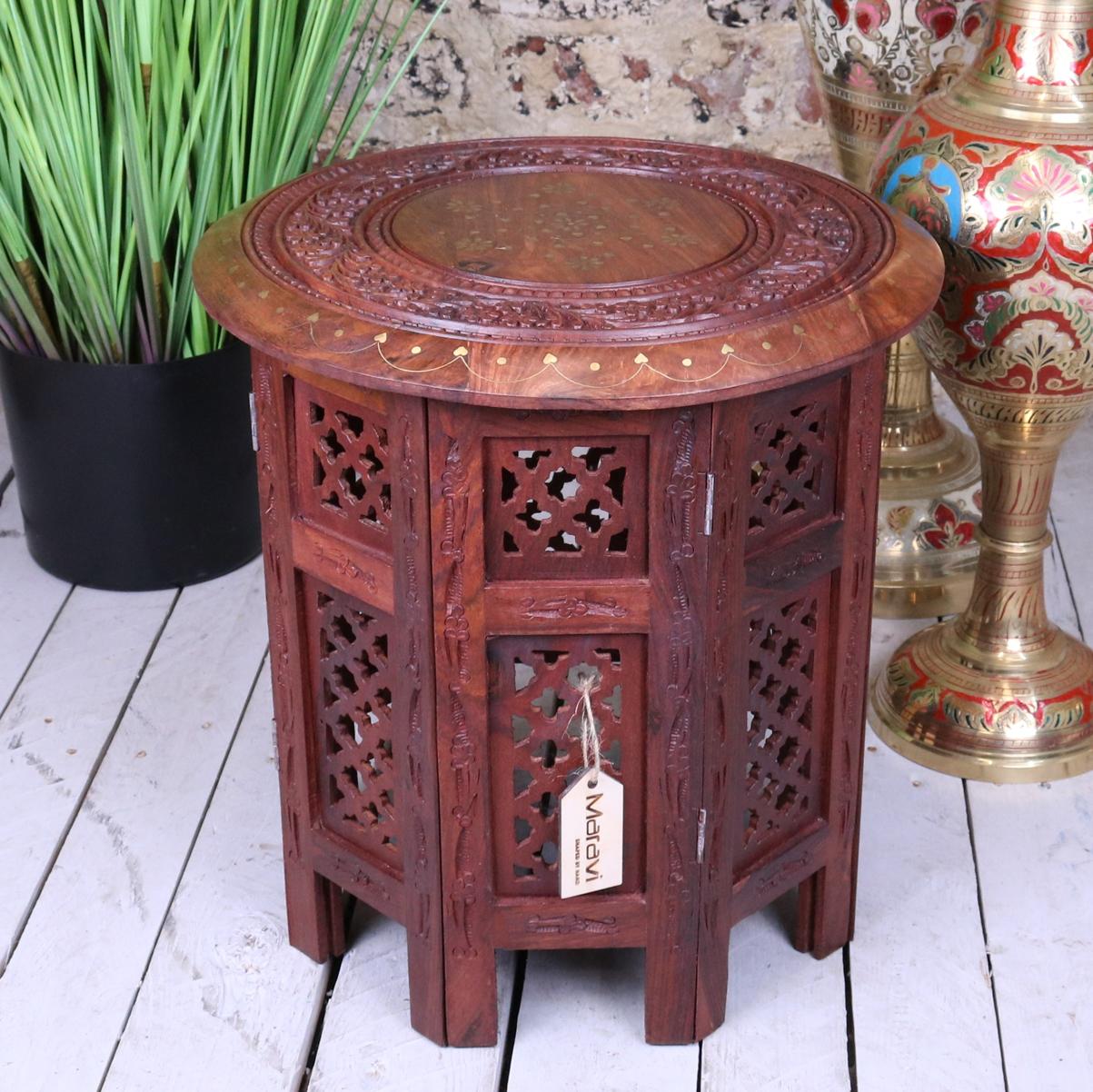 Balak Medium Size Moroccan Side Table Sheesham Wood - Main Image