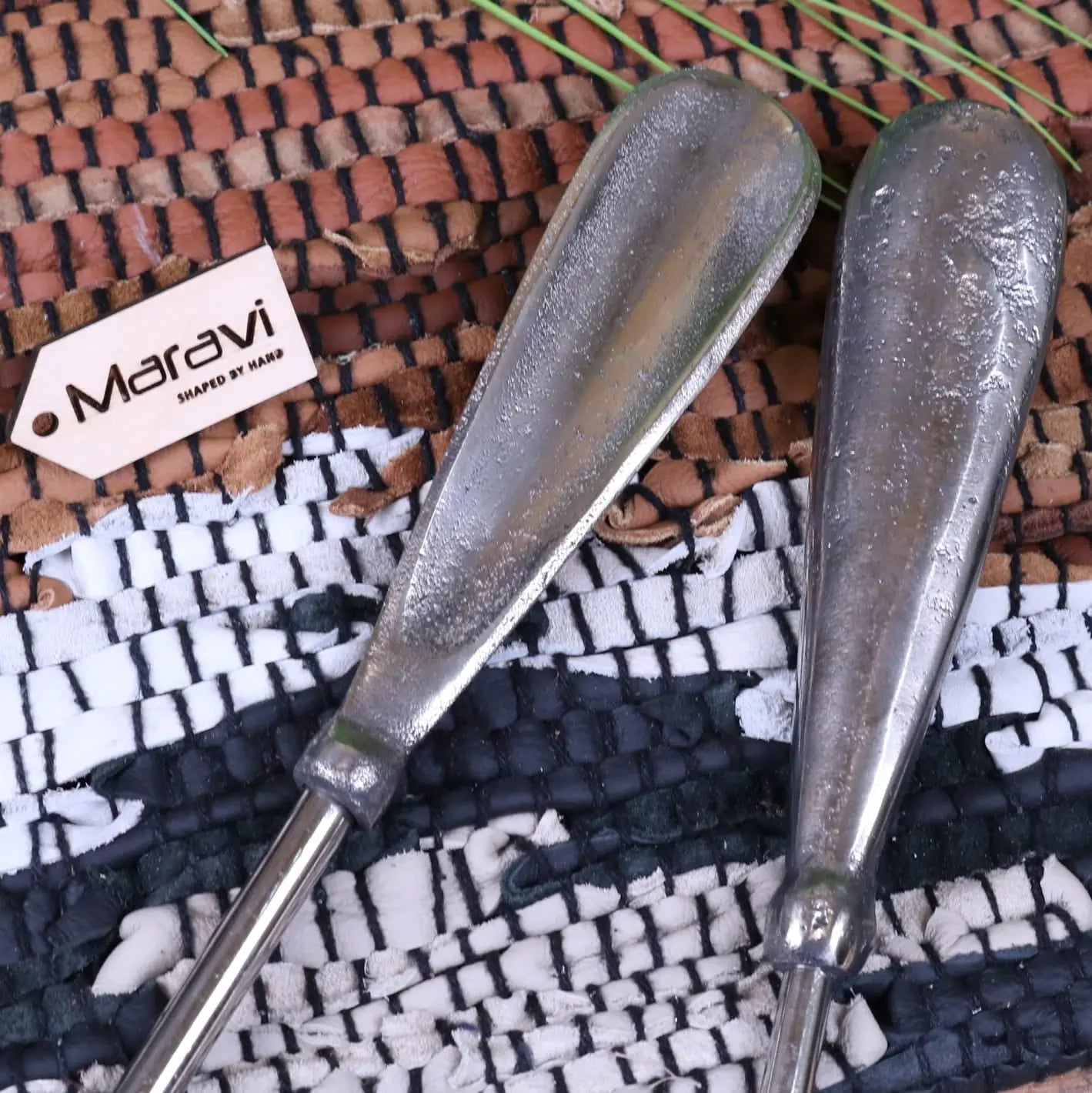 Sagara Long Handled Shoe Horn Metal Distressed Finish 54cm
